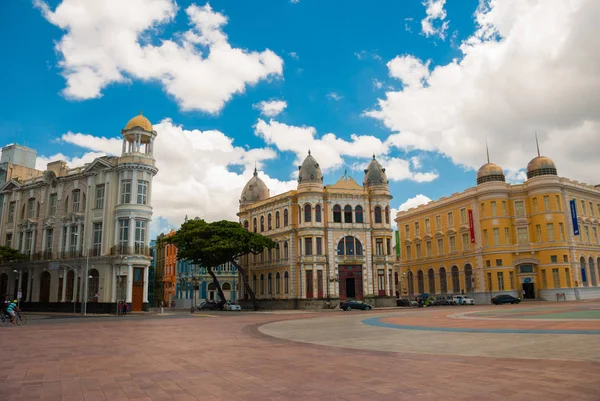 Recife, Pernambuco, Brezilya: Antik Recife semtinde Marco Zero Meydanı'nın panoramik manzarası