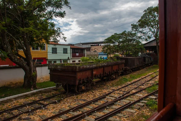 Sao Joao del Rei, Minas Gerais állam, Brazília: vonat a történelmi vasútvonal, amely kapcsolatba város Tiradentes és Sao Joao del Rei. — Stock Fotó