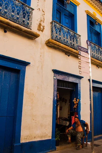 Sao Joao Del Rei, Minas Gerais: Paisaje con vistas a hermosas casas en el centro del casco antiguo — Foto de Stock