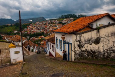 Ouro Preto, Minas Gerais, Brezilya: Şehir küçük renkli evler Çeyrek.