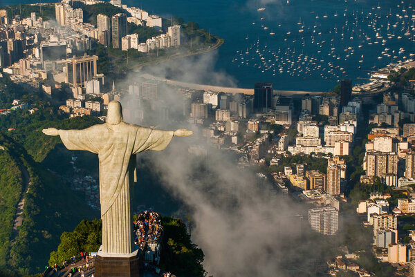 Christ the Redeemer statue on the top of a mountain, Rio De Janeiro, Brazil