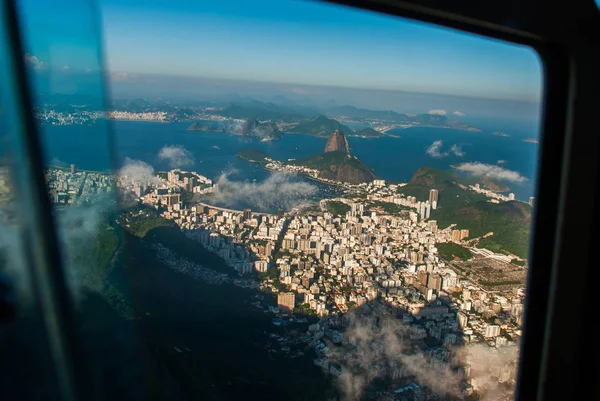 Rio de janeiro sugarloaf Dağı havadan görünümü — Stok fotoğraf