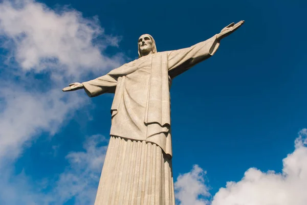 Famoso Cristo Redentor no Rio de Janeiro, Brasil — Fotografia de Stock