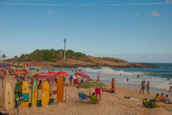 Rio de Janeiro, Brazil: Ipanema beach. Beautiful and popular beach among Brazilians and tourists.