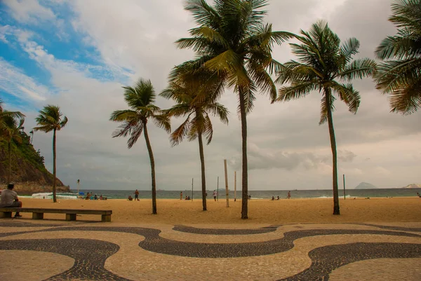 Rio de Janeiro, Copacabana beach, Brazil: Beautiful landscape with sea and beach views. The most famous beach in Rio de Janeiro.