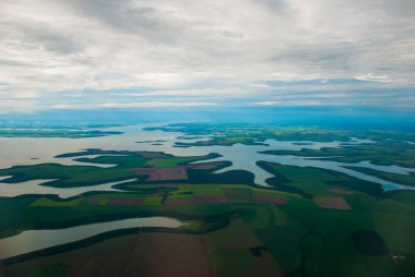 Manaus, Amazonas, Brezilya: nehrin üst görünümü. Güzel topraklar