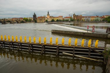 Prag, Çek Cumhuriyeti: Kampa Park, Prag'da Cracking Art Group tarafından Penguenler enstalasyon.
