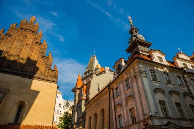 Staronova sinagogu. Çek Cumhuriyeti Prag eski yeni sinagog. Prag'ın Yahudi Mahallesi.