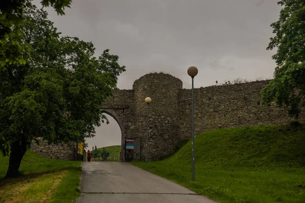 BRATISLAVA, ESLOVÁQUIA: As ruínas do Castelo de Devin perto de Bratislava, na Eslováquia — Fotografia de Stock