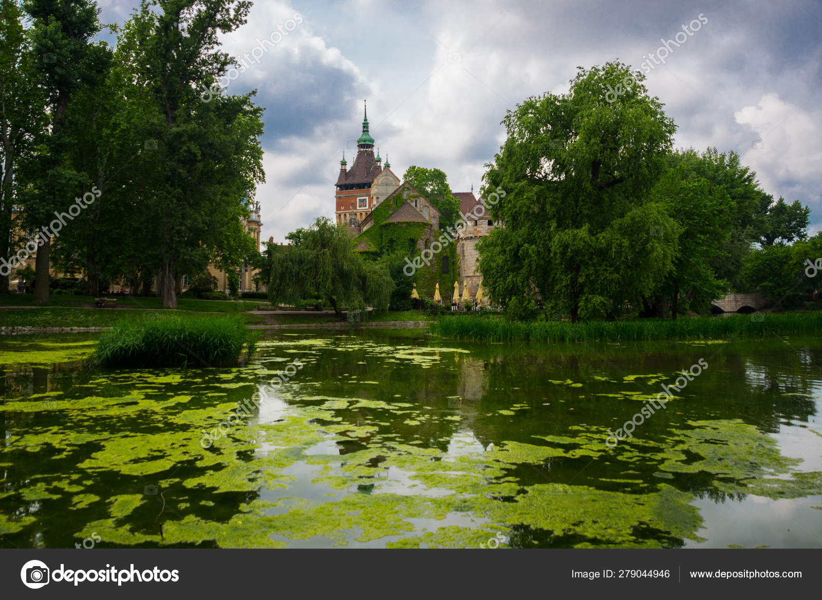 Budapest Hungary Beautiful Landscape With A Pond And An Old Vajdahunyad Castle Stock Photo Image By C A1804 279044946