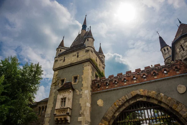 Budapest, Hungría: La famosa atracción turística Castillo de Vajdahunyad también conocido como el castillo Dracular . — Foto de Stock