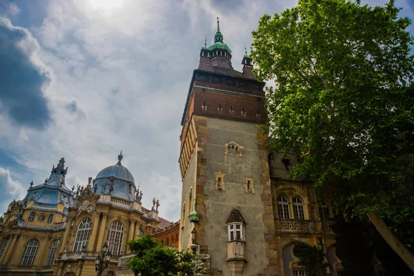 BUDAPEST, HUNGRÍA: Hermoso palacio en el parque de la ciudad cerca del castillo de Vajdahunyad — Foto de Stock