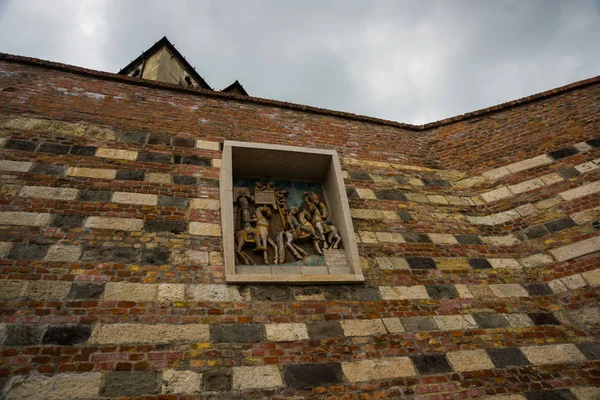 Budapest, Hongrie : Mur de forteresse avec la texture de la pierre . — Photo