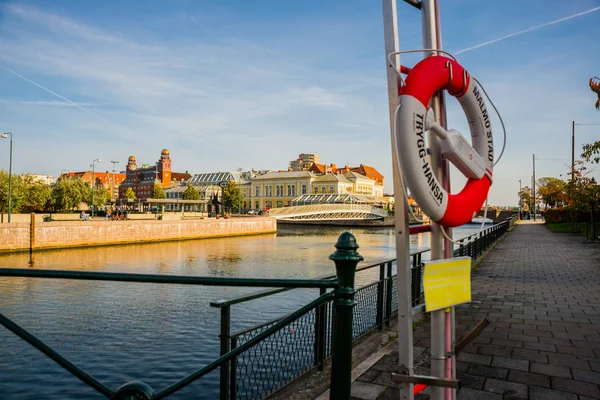 Malmö, schweden: malmö stad rettungsring in malmö — Stockfoto