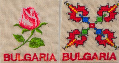 Beautiful Colorful magnet souvenirs from Bulgaria, Europe clipart