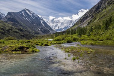 Beluha Dağı'na görüntülemek Akkem Vadisi, altay, Rusya Federasyonu