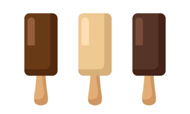 - Dondurma. Çikolatalı dondurma. Vektör illüstrasyonu