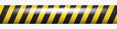 Tehlike bandı. Siyah ve sarı çizgili bir kurdele. Vektör ortamı. 