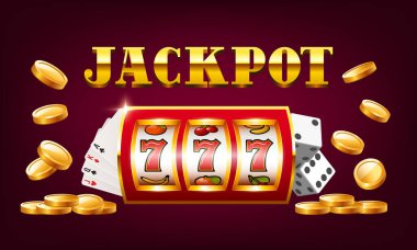 Büyük ikramiye illüstrasyonu. Kırmızı arkaplanda izole edilmiş vektör ögeleri.