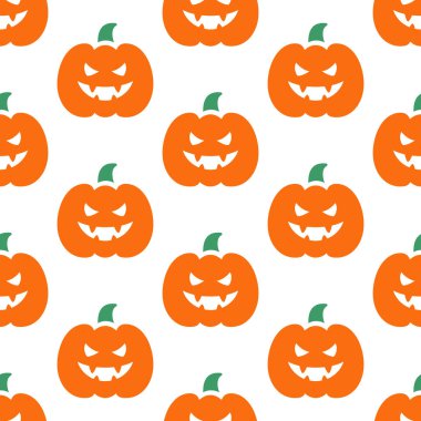 Kabak pürüzsüz bir altyapısı var. Jack-O-Lantern. Beyaz arkaplanda vektör deseni izole edildi.