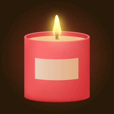 Kokulu mum. Vektör 3d illüstrasyonları.