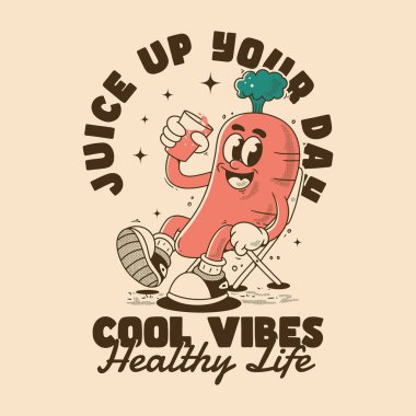 Bardaklı çizgi film havucu sağlıklı yaşam tarzları yayıyor.