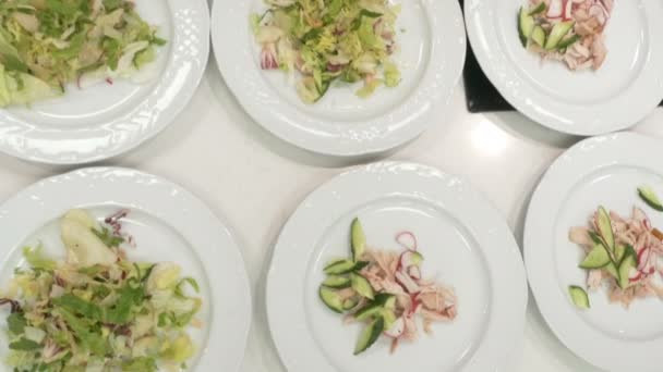 Restaurant Cuisine Cooking Salad — Stock Video