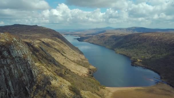 Aerial View Beautiful Landscape Rocky Mountains Ireland — Stock Video