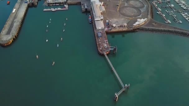 Flygfoto Vackra Landskapet Hamnen Staden Irland — Stockvideo