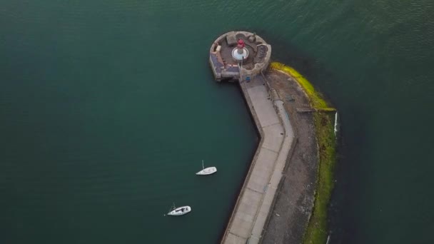 Aerial View Beautiful Landscape Ireland Harbour Country Western Europe — Stock Video