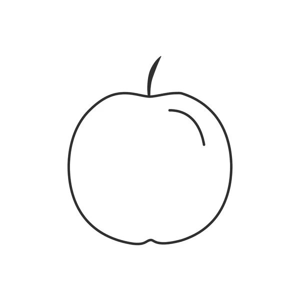 Значок Apple Дизайні Чорних Плоских Контурів — стоковий вектор