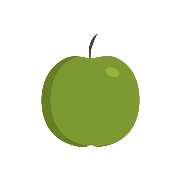 Grüner Apfel Flachen Design — Stockvektor