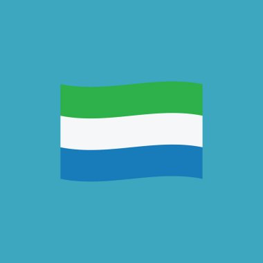 Sierra Leone bayrak simgesi düz tasarım. Bağımsızlık günü ya da ulusal gün tatil kavramı.
