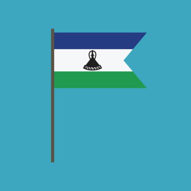 Lesoto bayrağı simgesi düz tasarım. Bağımsızlık günü ya da ulusal gün tatil kavramı.