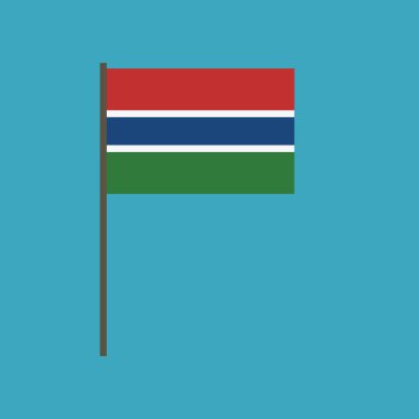 Gambiya bayrak simgesi düz tasarım. Bağımsızlık günü ya da ulusal gün tatil kavramı.