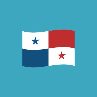 Panama bayrak simgesi düz tasarım. Bağımsızlık günü ya da ulusal gün tatil kavramı.