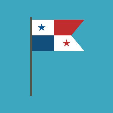 Panama bayrak simgesi düz tasarım. Bağımsızlık günü ya da ulusal gün tatil kavramı.