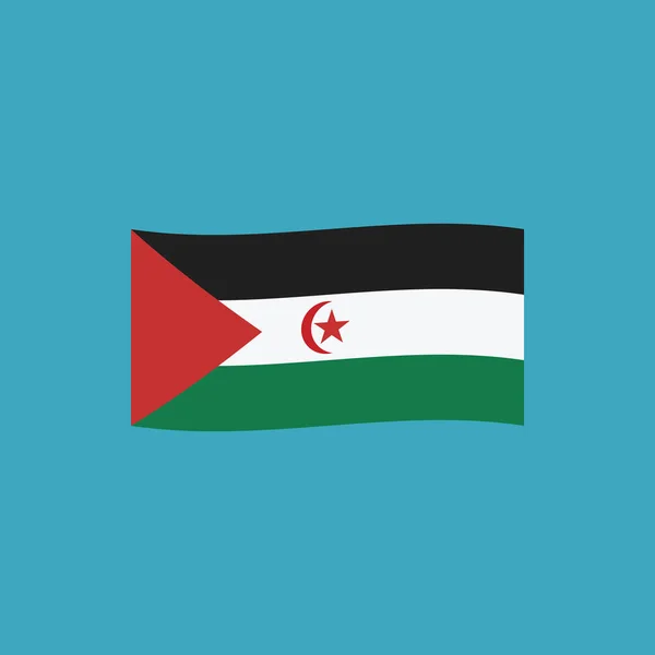 Western Sahara Flag Icon Flat Design Independence Day National Day — Stock Vector