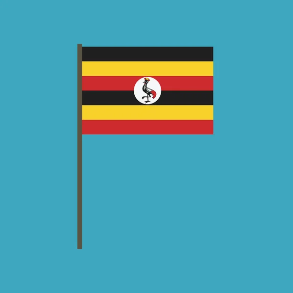 Icône Drapeau Ougandais Design Plat Fête Indépendance Concept Fête Nationale — Image vectorielle