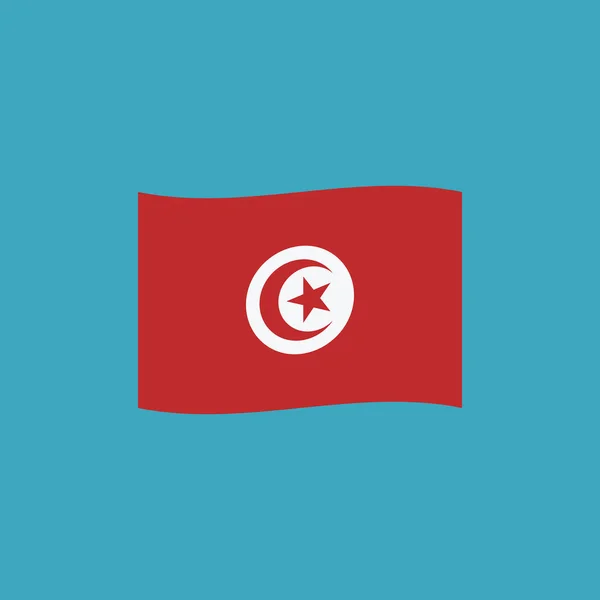 Ikona Příznaku Tunisko Plochý Design Den Nezávislosti Nebo Národní Den — Stockový vektor