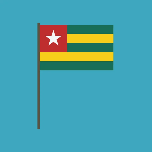 Togo Icono Bandera Diseño Plano Día Independencia Concepto Día Fiesta — Vector de stock