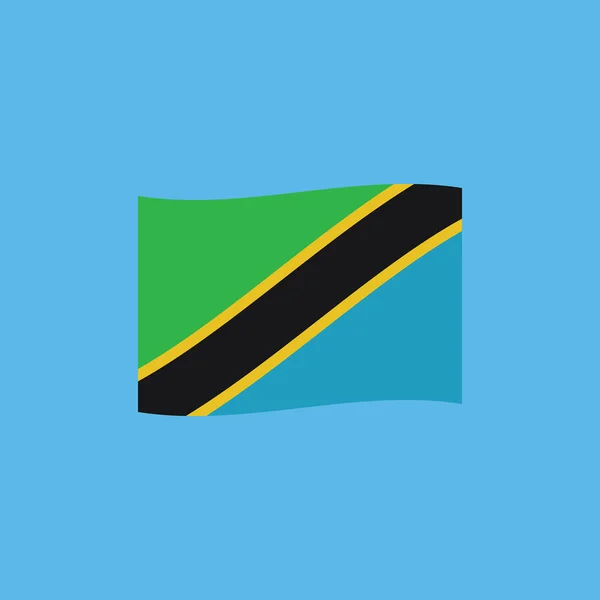 Bandera Tanzania Icono Diseño Plano Día Independencia Concepto Día Fiesta — Vector de stock