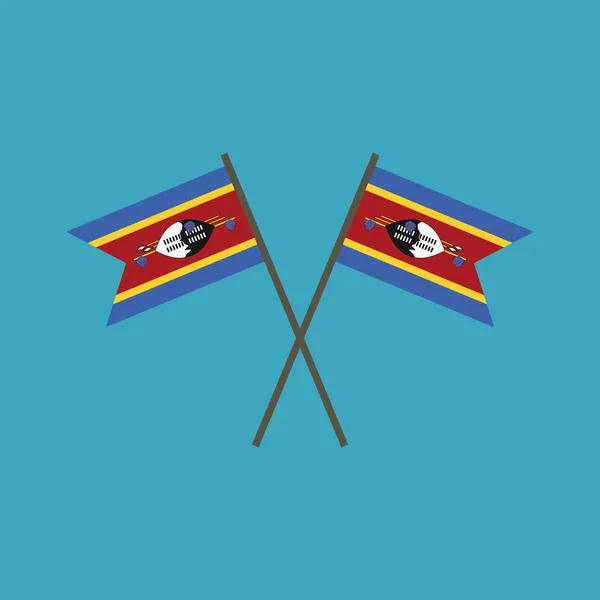 Icône Drapeau Swaziland Design Plat Fête Indépendance Concept Fête Nationale — Image vectorielle