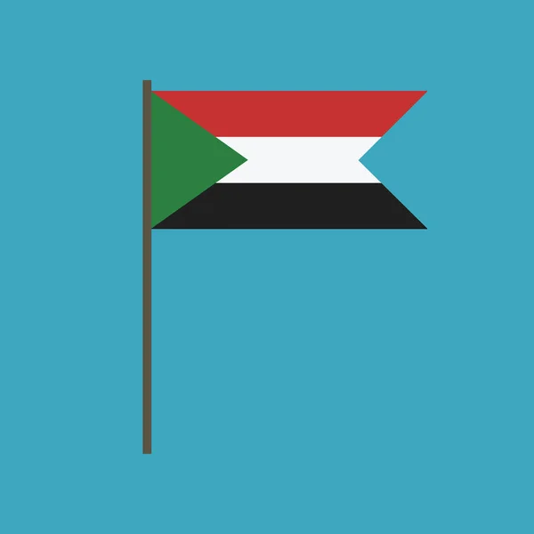 Sudan Flag Icon Flachem Design Unabhängigkeitstag Oder Nationalfeiertag Konzept — Stockvektor