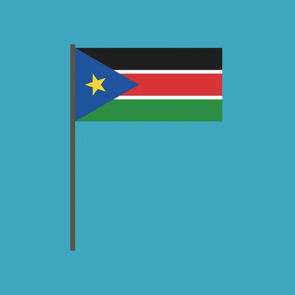 Icona Della Bandiera Sudanese Disegno Piatto Giorno Indipendenza Concetto Festa — Vettoriale Stock