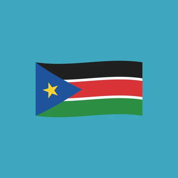 Zuid Soedan Vlagpictogram Platte Ontwerp Independence Day Nationale Dag Concept — Stockvector