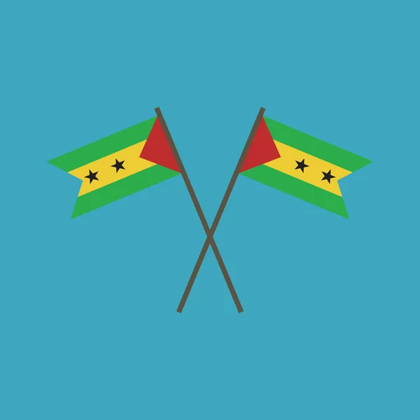 Sao Tome Och Principe Flaggikonen Platt Design Självständighetsdagen Eller National — Stock vektor