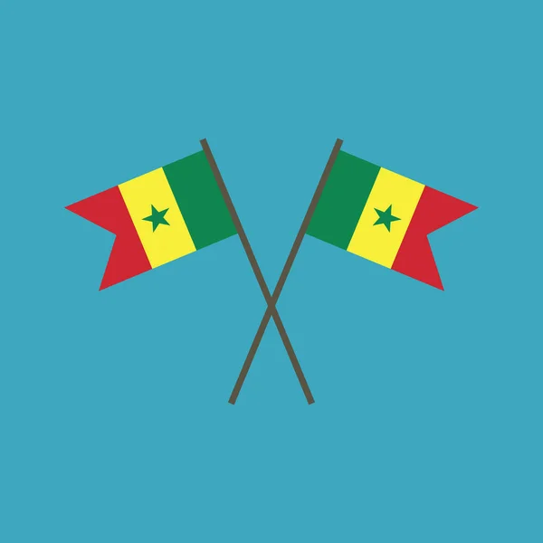 在平面设计的塞内加尔标志图标 独立日或国庆节假期概念 — 图库矢量图片