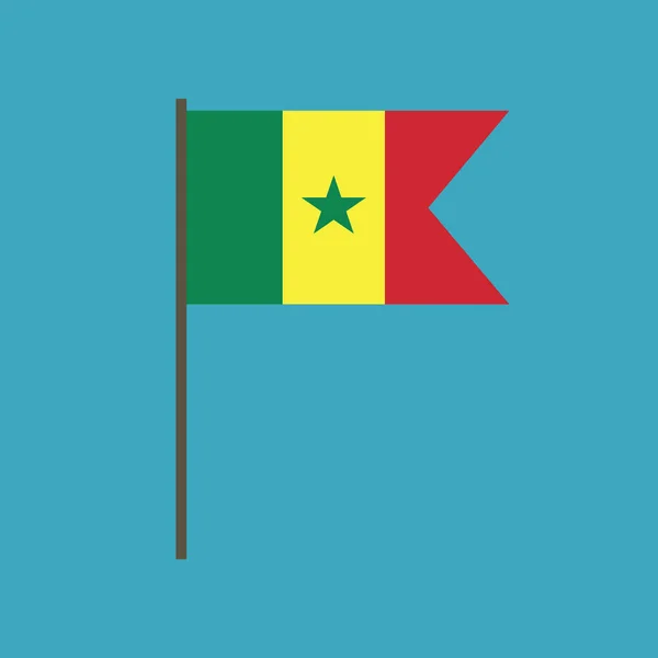 Ikona Příznaku Senegal Plochý Design Den Nezávislosti Nebo Národní Den — Stockový vektor