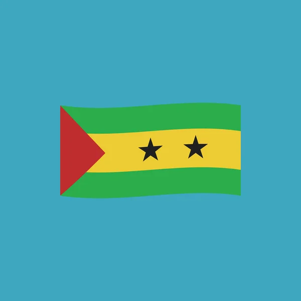 Icono Bandera Santo Tomé Príncipe Diseño Plano Día Independencia Concepto — Archivo Imágenes Vectoriales